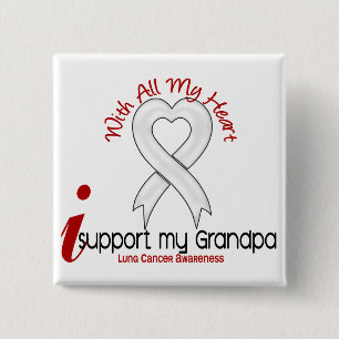 Lung Cancer I Support My Grandpa 15 Cm Square Badge