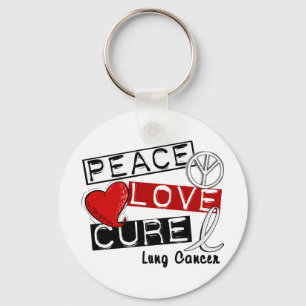 Lung Cancer PEACE LOVE CURE 1 Key Ring