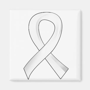 Lung Cancer Pearl Ribbon 3 Magnet