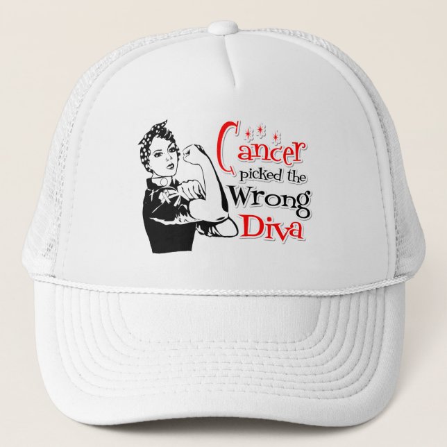 Lung Cancer Picked The Wrong Diva Trucker Hat (Front)