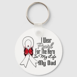 Lung Cancer Ribbon Hero My Dad Key Ring