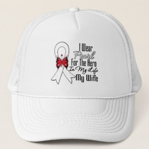 Lung Cancer Ribbon Hero My Wife Trucker Hat