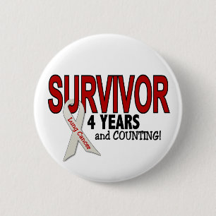 Lung Cancer Survivor 4 Years 6 Cm Round Badge