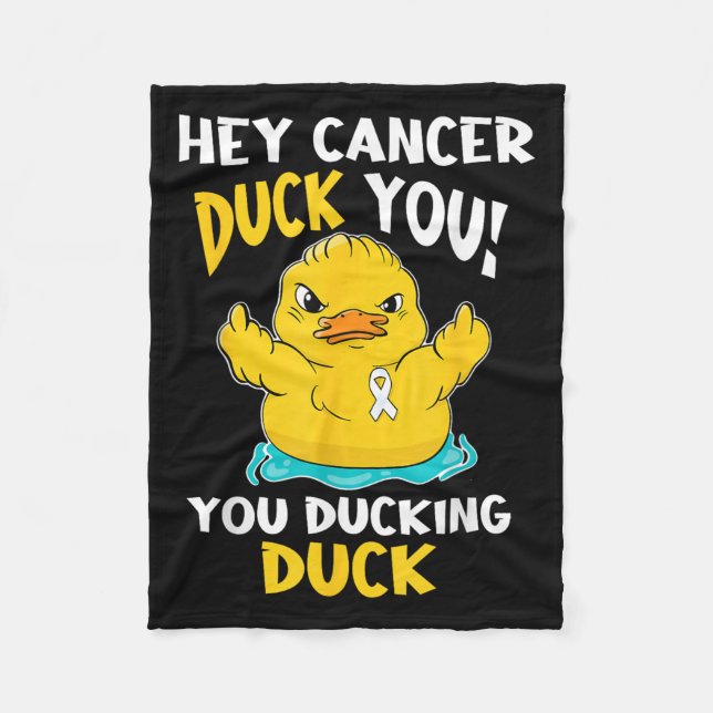 Lung Cancer Warrior Duck Design Together  Fleece Blanket (Front)