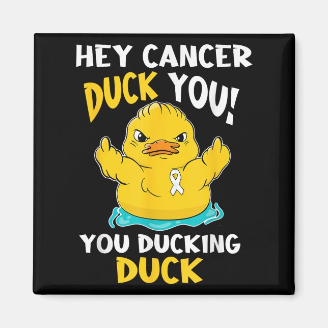 Lung Cancer Warrior Duck Design Together  Magnet (Front)