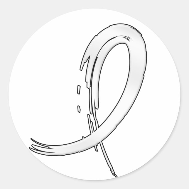 Lung Cancer's Pearl Ribbon A4 Classic Round Sticker (Front)