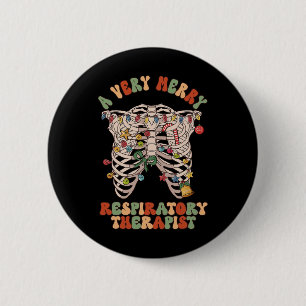 Lung Christmas A Very Merry Respiratory Therapist  6 Cm Round Badge