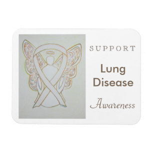 Lung Disease Awareness Ribbon Angel Custom Magnet
