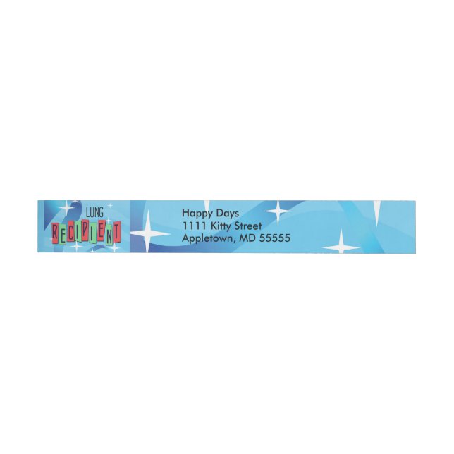 Lung Recipient, Green, Red, Blue Wraparound Address Label (Individual)