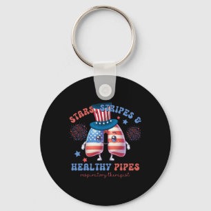 Lung Squad Respiratory Therapist Patriotic 4th Of  Key Ring