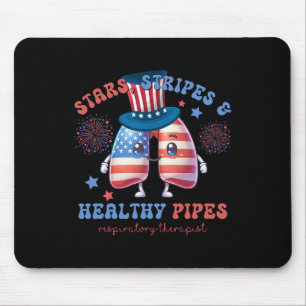 Lung Squad Respiratory Therapist Patriotic 4th Of  Mouse Pad