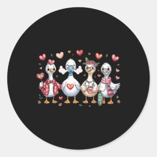 Lung Squad Respiratory Therapist Silly Goose Valen Classic Round Sticker