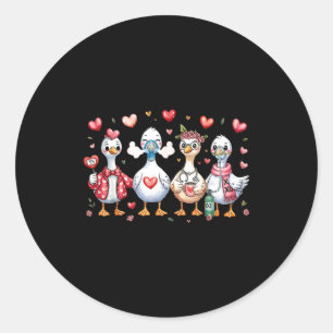 Lung Squad Resratory Therast Silly Goose Valentine Classic Round Sticker
