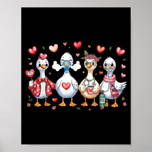 Lung Squad Resratory Therast Silly Goose Valentine Poster