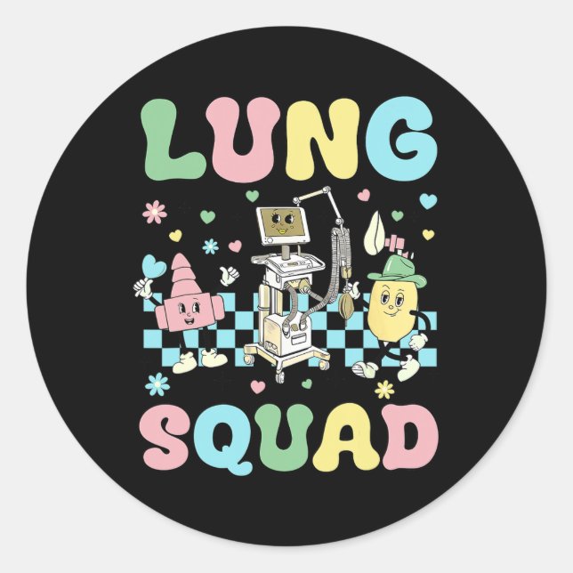 Lung Squad Rt Nurse Easter  Classic Round Sticker (Front)