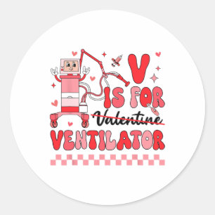 Lung Squad Valentine Respiratory Therapist Pulmono Classic Round Sticker