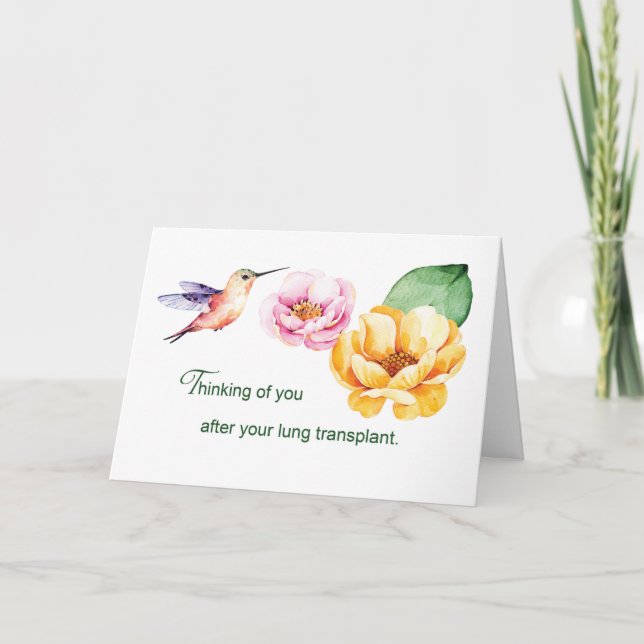 Lung Transplant Thinking of You Flowers  Card (Front)