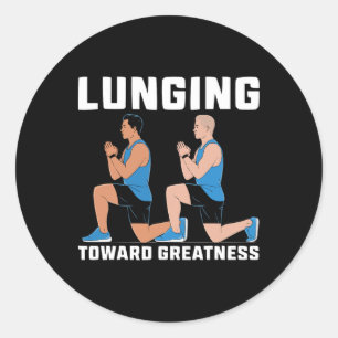 Lunge Exercise Bodybuilding Fitness Workout Gym 1  Classic Round Sticker