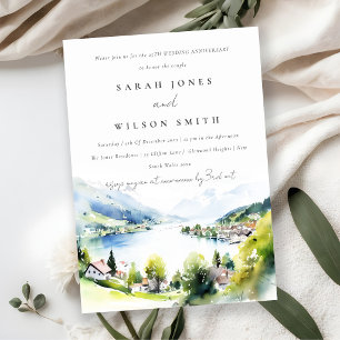 Lungern Switzerland Landscape Wedding Anniversary Invitation