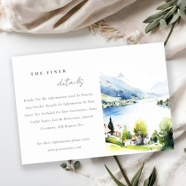 Lungern Switzerland Landscape Wedding Details Enclosure Card (Creator Uploaded)