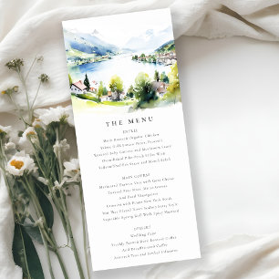 Lungern Switzerland Landscape Wedding Menu Card