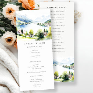 Lungern Switzerland Landscape Wedding Program Invitation