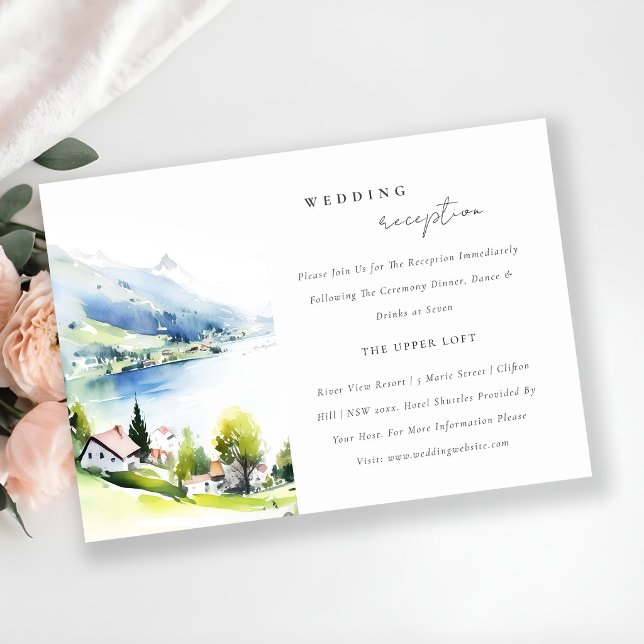 Lungern Switzerland Landscape Wedding Reception Enclosure Card (Creator Uploaded)