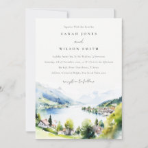 Lungern Switzerland Watercolor Landscape Wedding