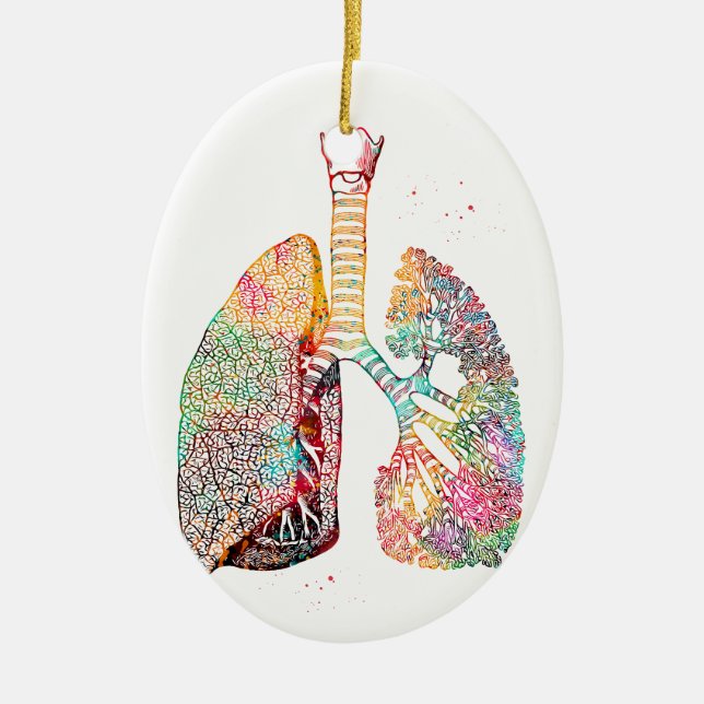 Lungs Art Ceramic Tree Decoration (Front)