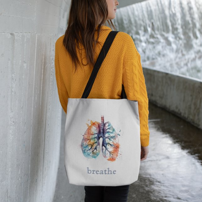 Lungs, breathe like a tree, customisable  tote bag (Creator Uploaded)