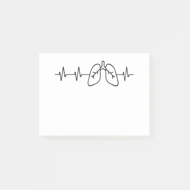 Lungs Heartbeat Respiratory Pulmonology Post-it Notes (Front)
