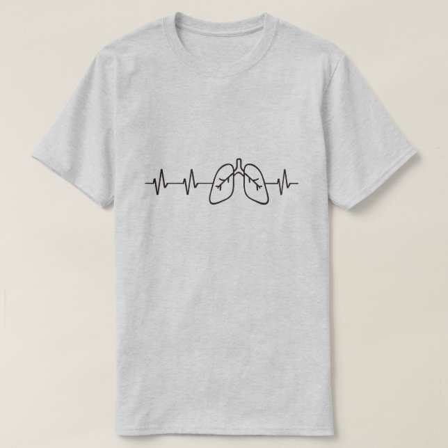 Lungs Heartbeat Respiratory Pulmonology T-Shirt (Design Front)