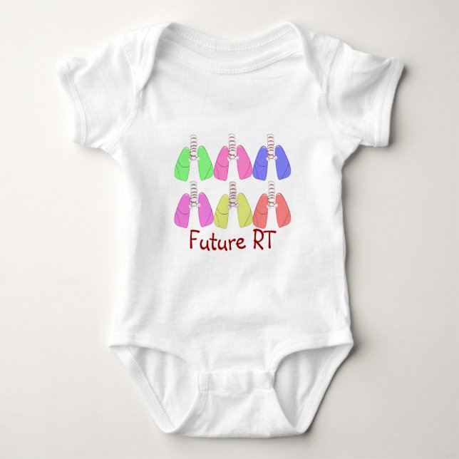 Lungs Multi Coloured--Respiratory Therapist Design Baby Bodysuit (Front)