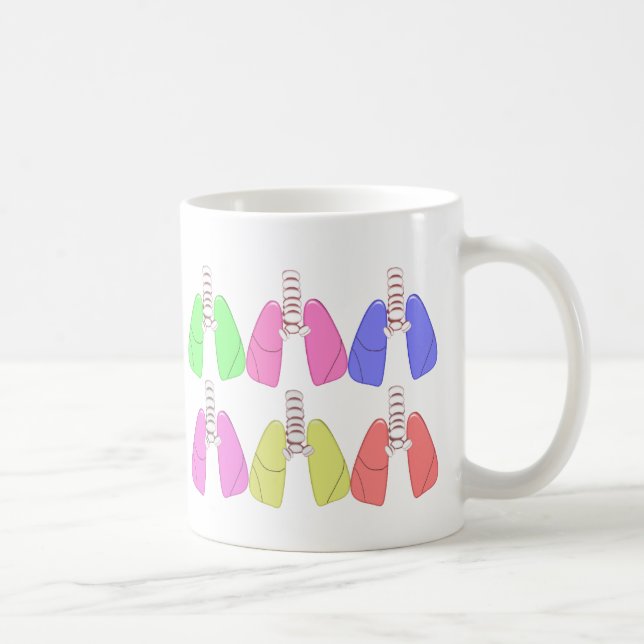 Lungs Multi Coloured--Respiratory Therapist Design Coffee Mug (Right)