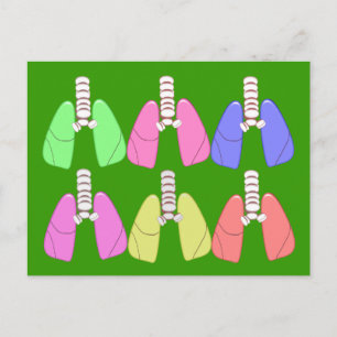 Lungs Multi Coloured--Respiratory Therapist Design Postcard