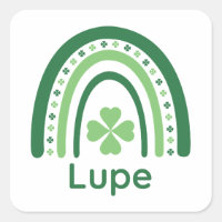 Lupe Name Clover Boho Rainbow