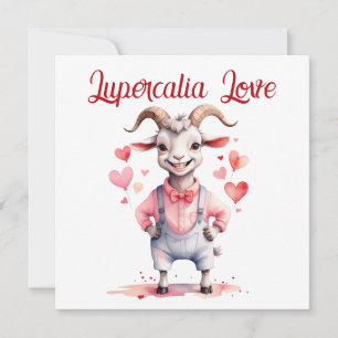 Lupercalia Love Sweet Goat Hearts Valentine's Day Holiday Card