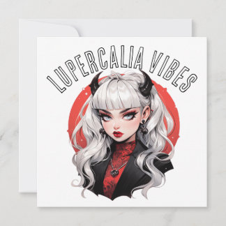 Lupercalia Vibes Gothic Demon Girl Valentine's Day Holiday Card