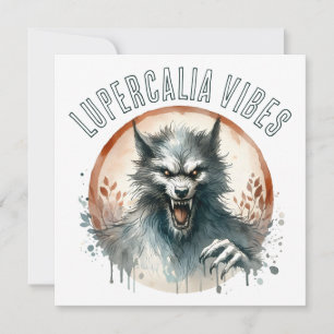 Lupercalia Vibes Werewolf Valentine's Day Holiday Card