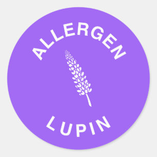  Lupin Allergen Warning Classic Round Sticker