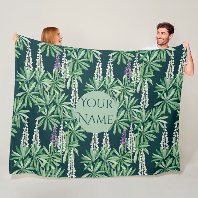 Lupin flower fleece blanket (In Situ)