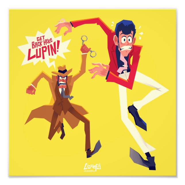 Lupin III the third Zenigata chase print (Front)