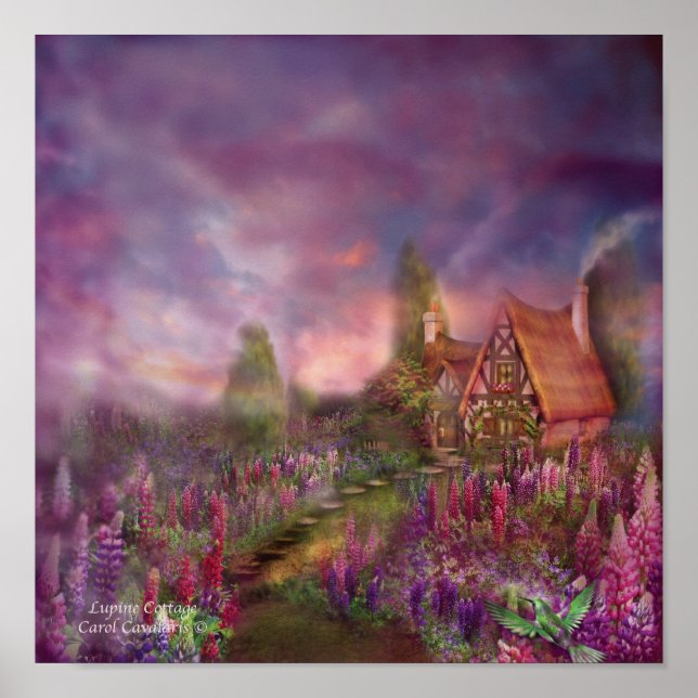 Lupine Cottage Art Poster/Print Poster (Front)