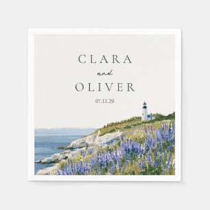 Lupine Headland Granite Maine Coast Wedding Table Napkin