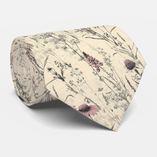 Lupine Meadow Vintage Wildflower Wedding Tie