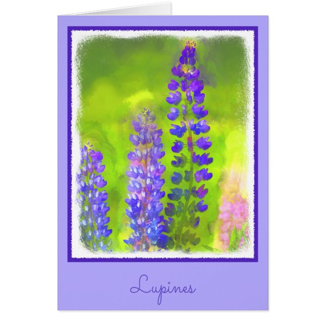 Lupine Painting - Original Flower Art (Front)