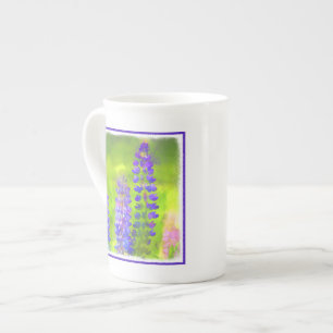 Lupine Painting - Original Flower Art Bone China Mug