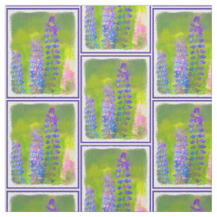 Lupine Painting - Original Flower Art Fabric