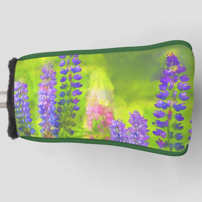 Lupine Painting - Original Flower Art Golf Head Cover (Front)