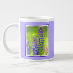 Lupine Painting - Original Flower Art Large Coffee Mug